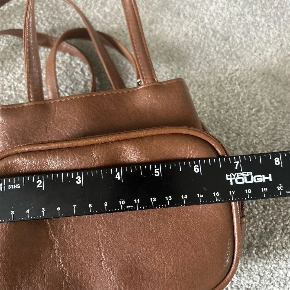 Unbranded Vintage Brown Leather Crossbody Bag Unisex Casual